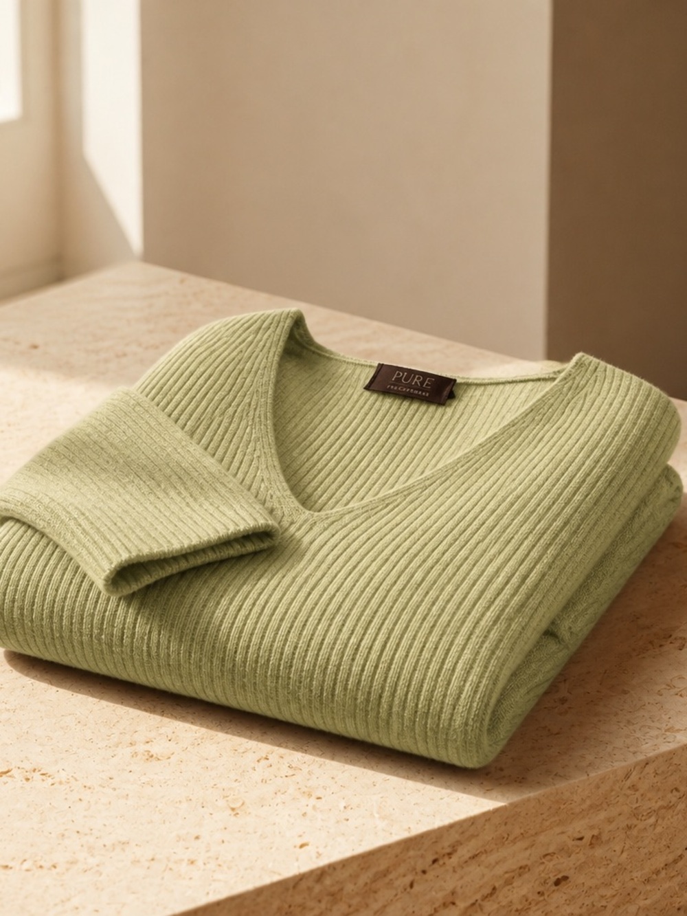 PURE Collection Women’s Fine Cashmere from Mongolia. Ribbed, fitted, Soft. NWT